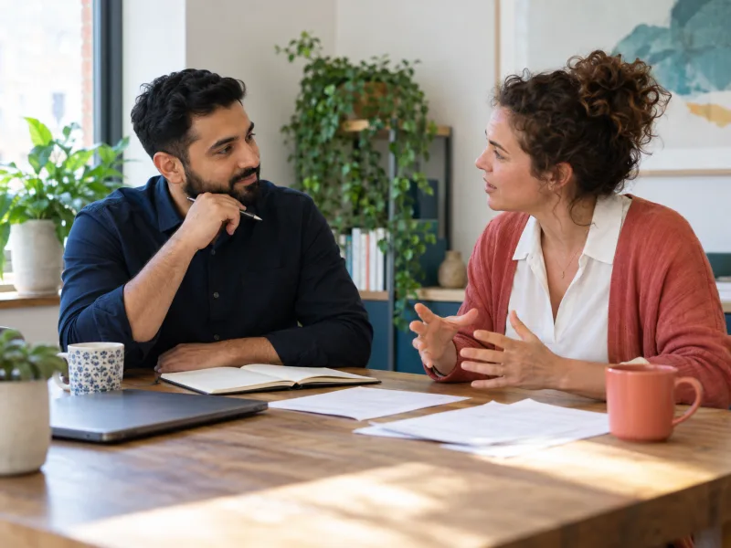 Illustrative consultation between a small-business owner and an adviser