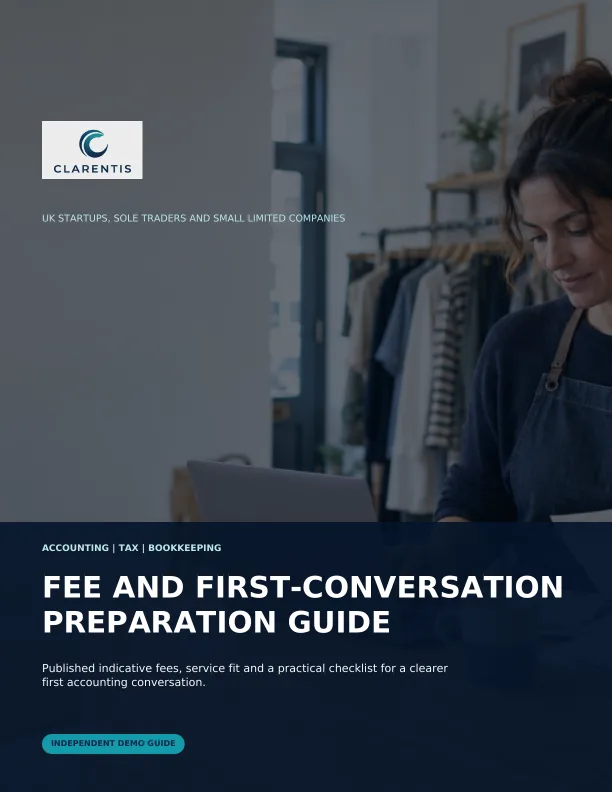 Cover of the Clarentis fee and first-conversation preparation guide